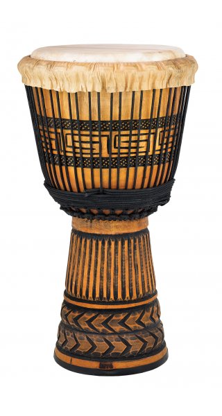 Black Deepcarved Djembe 65cm