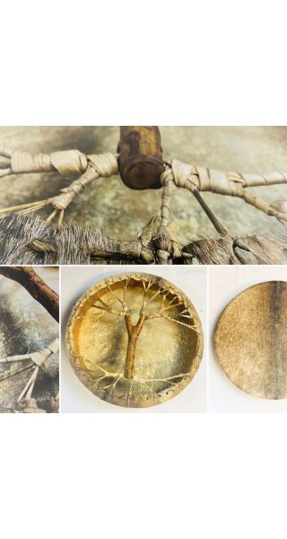 Schamanentrommel Ziege Fell Baum 40cm