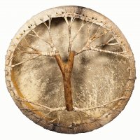 Schamanentrommel Ziege Fell Baum 45cm