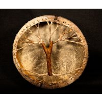 Schamanentrommel Ziege Fell Baum 50cm