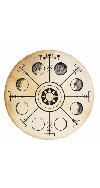 Shaman drum Vegvísir - goat 50cm