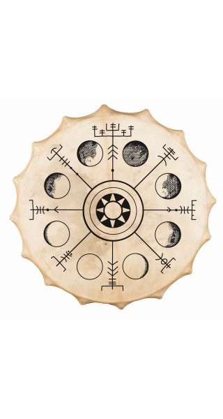 Shaman drum Siberian Vegvísir - goat 58cm