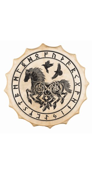 Shaman drum Siberian Sleipnir runes - goat 58cm