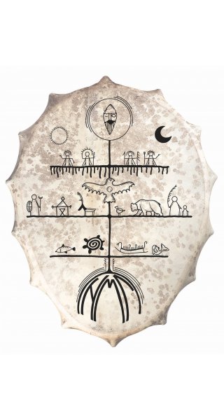 Schamanentrommel Siberian Saami style 60x45cm