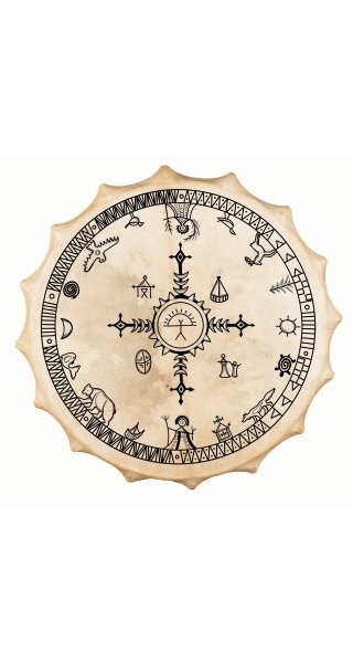 Shaman drum Siberian Saami style - goat 58cm