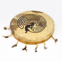 Shaman drum goat Kokopelli 35cm
