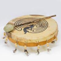Shaman drum goat Kokopelli 35cm
